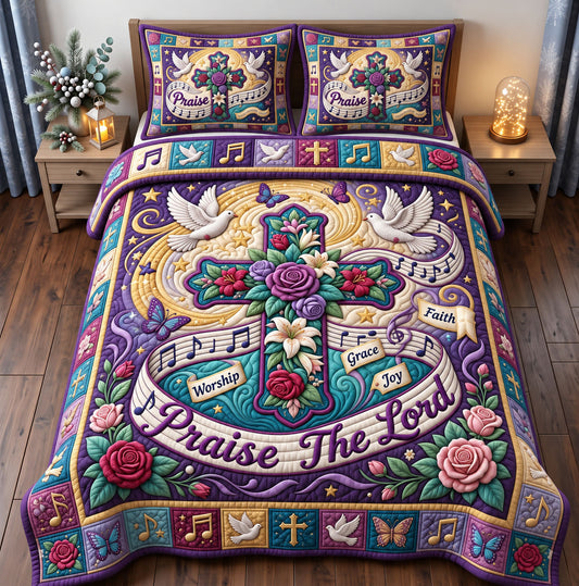 Christian Faith 3-Piece Quilted Bedding Set GFTONMU3448