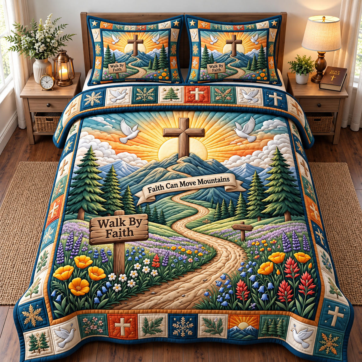 Christian Faith 3-Piece Quilted Bedding Set GFTONMU3450