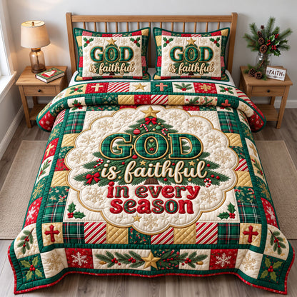 Christmas Christian 3-Piece Quilted Bedding Set GFTONMU3515
