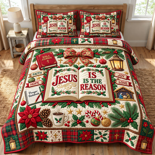 Christmas Christian 3-Piece Quilted Bedding Set GFTONMU3519