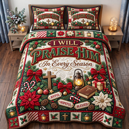 Christmas Christian 3-Piece Quilted Bedding Set GFTONMU3520