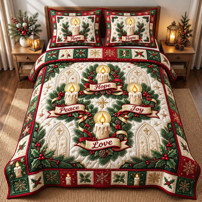 Christmas Christian 3-Piece Quilted Bedding Set GFTONMU3522