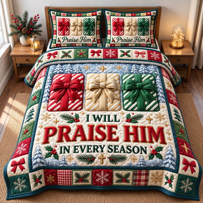 Christmas Christian 3-Piece Quilted Bedding Set GFTONMU3525