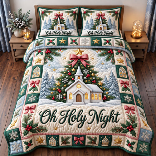 Christmas Christian 3-Piece Quilted Bedding Set GFTONMU3528