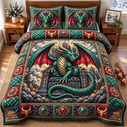 Mystic Dragon 3-Piece Quilted Bedding Set GFTONMU3566