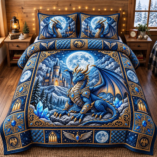 Mystic Dragon 3-Piece Quilted Bedding Set GFTONMU3569
