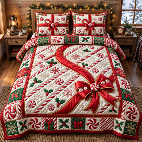 Christmas Gift 3-Piece Quilted Bedding Set GFTONMU3580