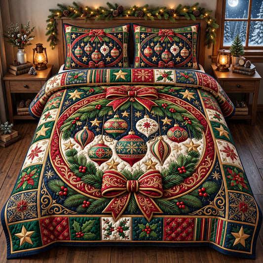 Christmas Gift 3-Piece Quilted Bedding Set GFTONMU3581