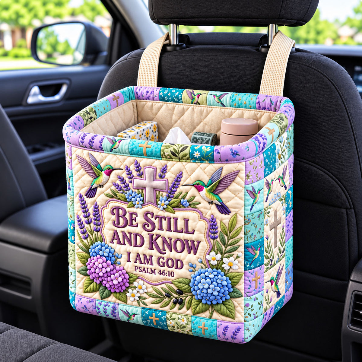 Christian Faith Quilted Car Basket GFTONMU3588
