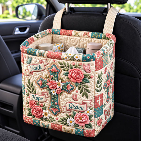Christian Faith Quilted Car Basket GFTONMU3594