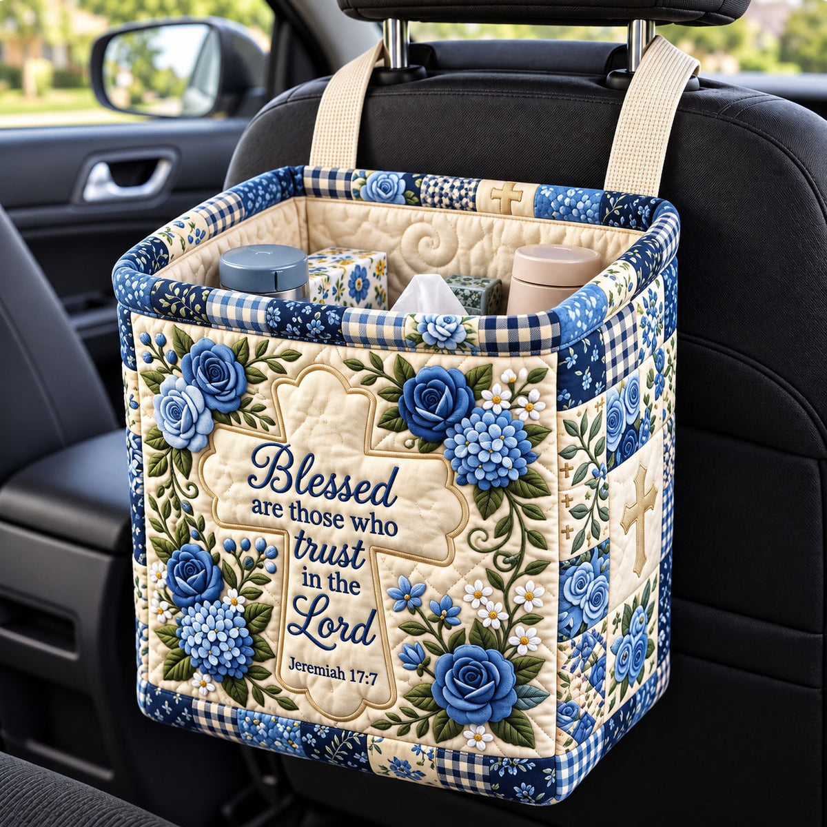 Christian Faith Quilted Car Basket GFTONMU3597