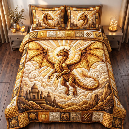 Mystic Dragon 3-Piece Quilted Bedding Set GFTONMU3614