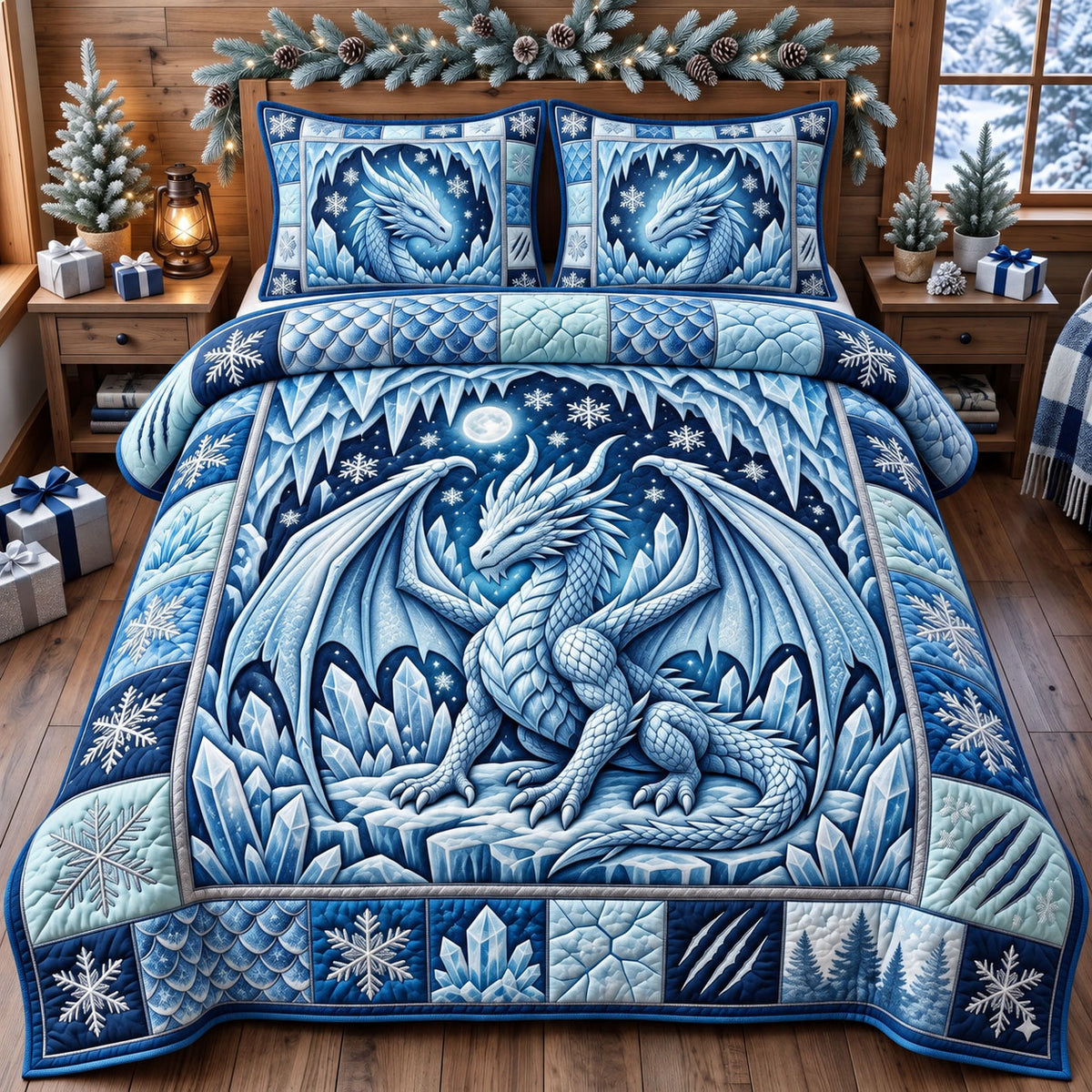 Mystic Dragon 3-Piece Quilted Bedding Set GFTONMU3615