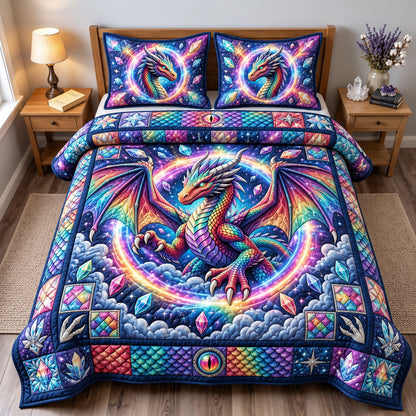 Mystic Dragon 3-Piece Quilted Bedding Set GFTONMU3619