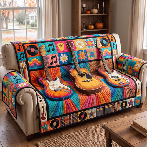 Guitar Lover Quilted Sofa Cover GFTONMU3676