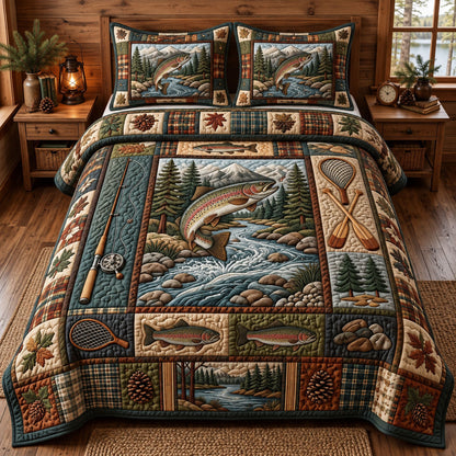 Rustic Bass 3-Piece Quilted Bedding Set GFTONMU3739