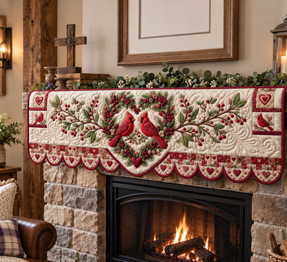 Red Cardinal Quilted Mantel Scarf GFTONMU3749