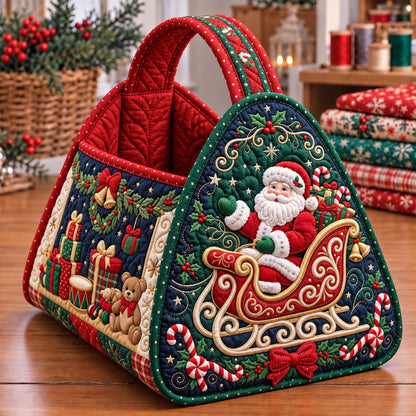 Santa Claus Christmas Quilted Basket GFTONMU3770