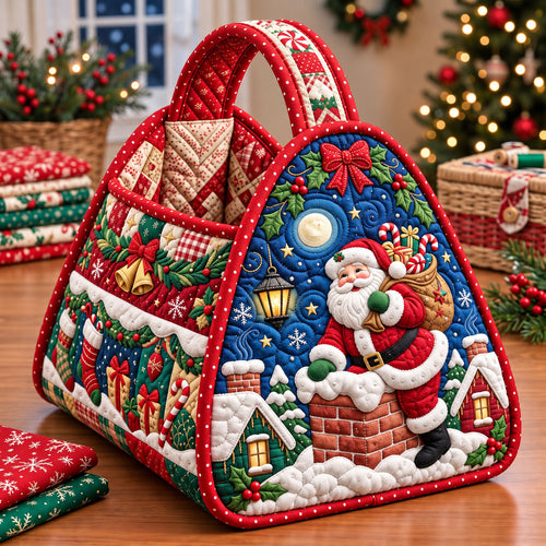 Santa Claus Christmas Quilted Basket GFTONMU3772