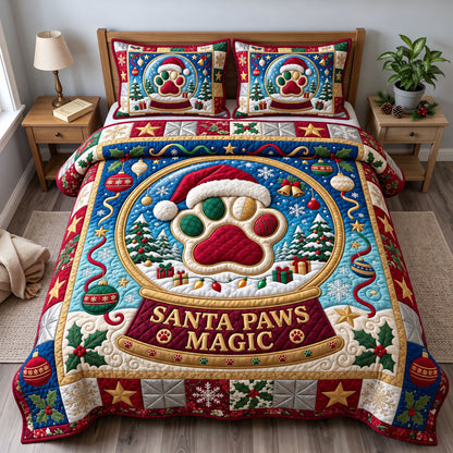 Santa Paws 3-Piece Quilted Bedding Set GFTONMU3812