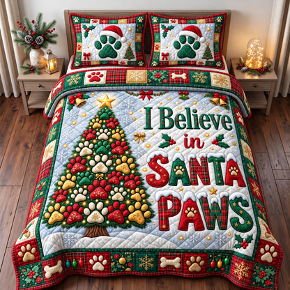 Santa Paws 3-Piece Quilted Bedding Set GFTONMU3819