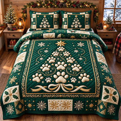 Santa Paws 3-Piece Quilted Bedding Set GFTONMU3820