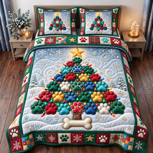 Santa Paws 3-Piece Quilted Bedding Set GFTONMU3821
