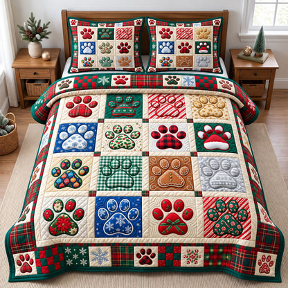 Santa Paws 3-Piece Quilted Bedding Set GFTONMU3822