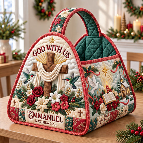 Christian Faith Christmas Quilted Basket GFTONMU3826