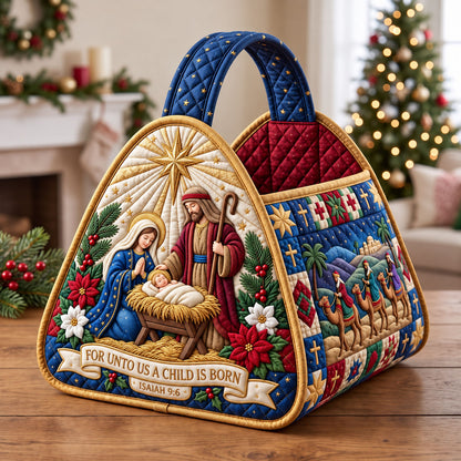 Christian Faith Christmas Quilted Basket GFTONMU3832