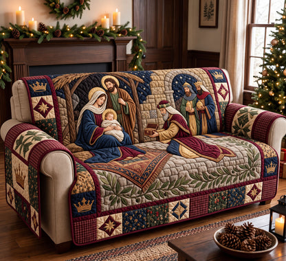 Nativity Scene Quilted Sofa Cover GFTONMU3834