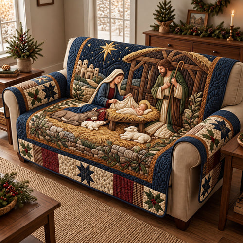 Nativity Scene Quilted Sofa Cover GFTONMU3835