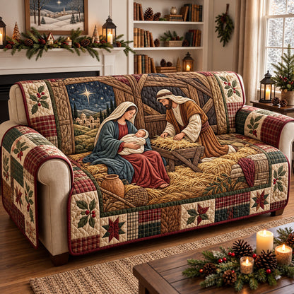 Nativity Scene Quilted Sofa Cover GFTONMU3836