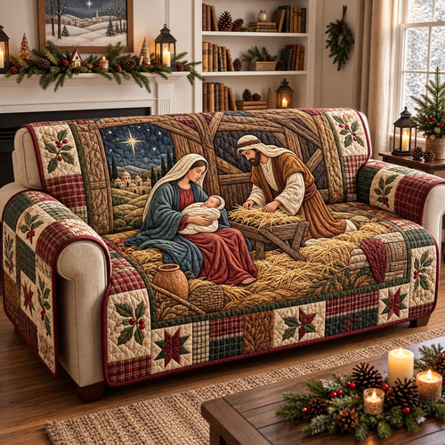 Nativity Scene Quilted Sofa Cover GFTONMU3836