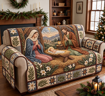 Nativity Scene Quilted Sofa Cover GFTONMU3842