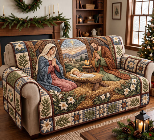 Nativity Scene Quilted Sofa Cover GFTONMU3842