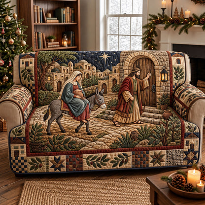 Nativity Scene Quilted Sofa Cover GFTONMU3843