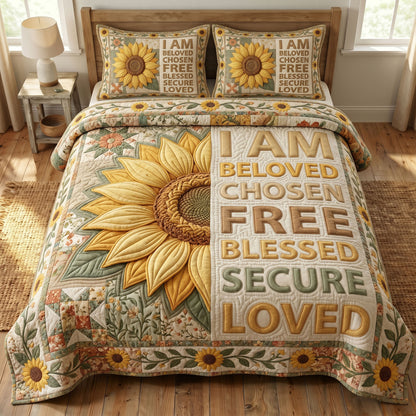 Floral Bible 3-Piece Quilted Bedding Set GFTONMU386