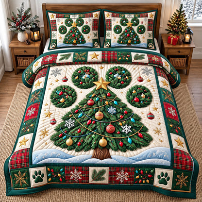 Santa Paws 3-Piece Quilted Bedding Set GFTONMU3883