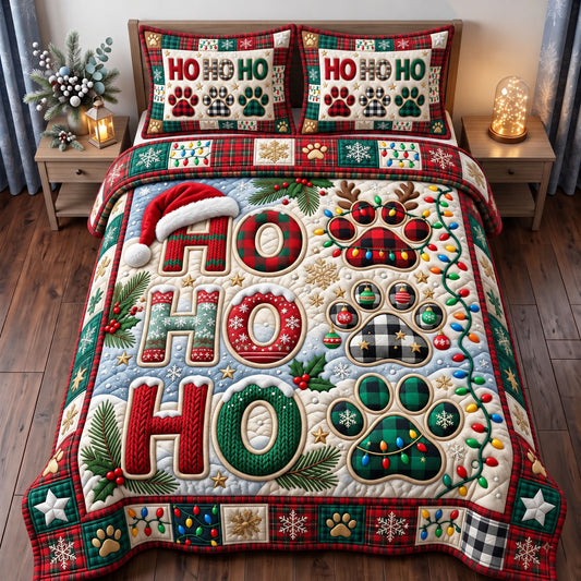 Santa Paws 3-Piece Quilted Bedding Set GFTONMU3884