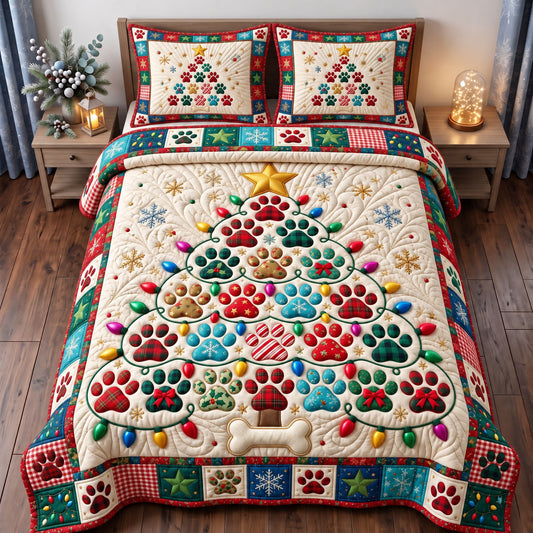 Santa Paws 3-Piece Quilted Bedding Set GFTONMU3889