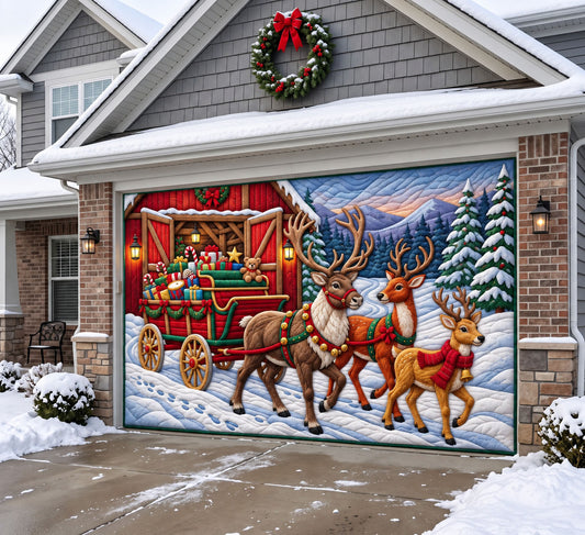 Christmas Reindeer Garage Door Banner GFTONMU3896