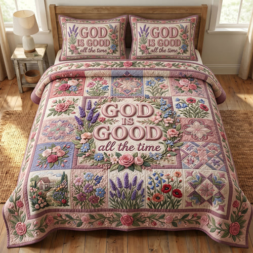 Floral Bible 3-Quilted Bedding Set GFTONMU390