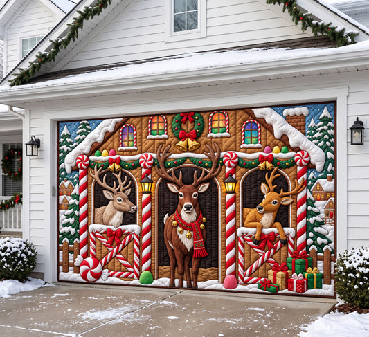 Christmas Reindeer Garage Door Banner GFTONMU3900
