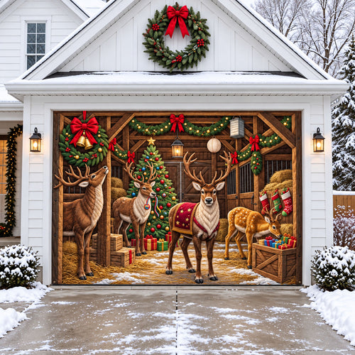 Christmas Reindeer Garage Door Banner GFTONMU3901