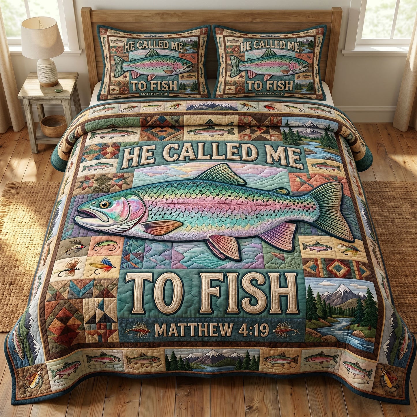 Faithful Fisher 3-Piece Quilted Bedding Set GFTONMU392