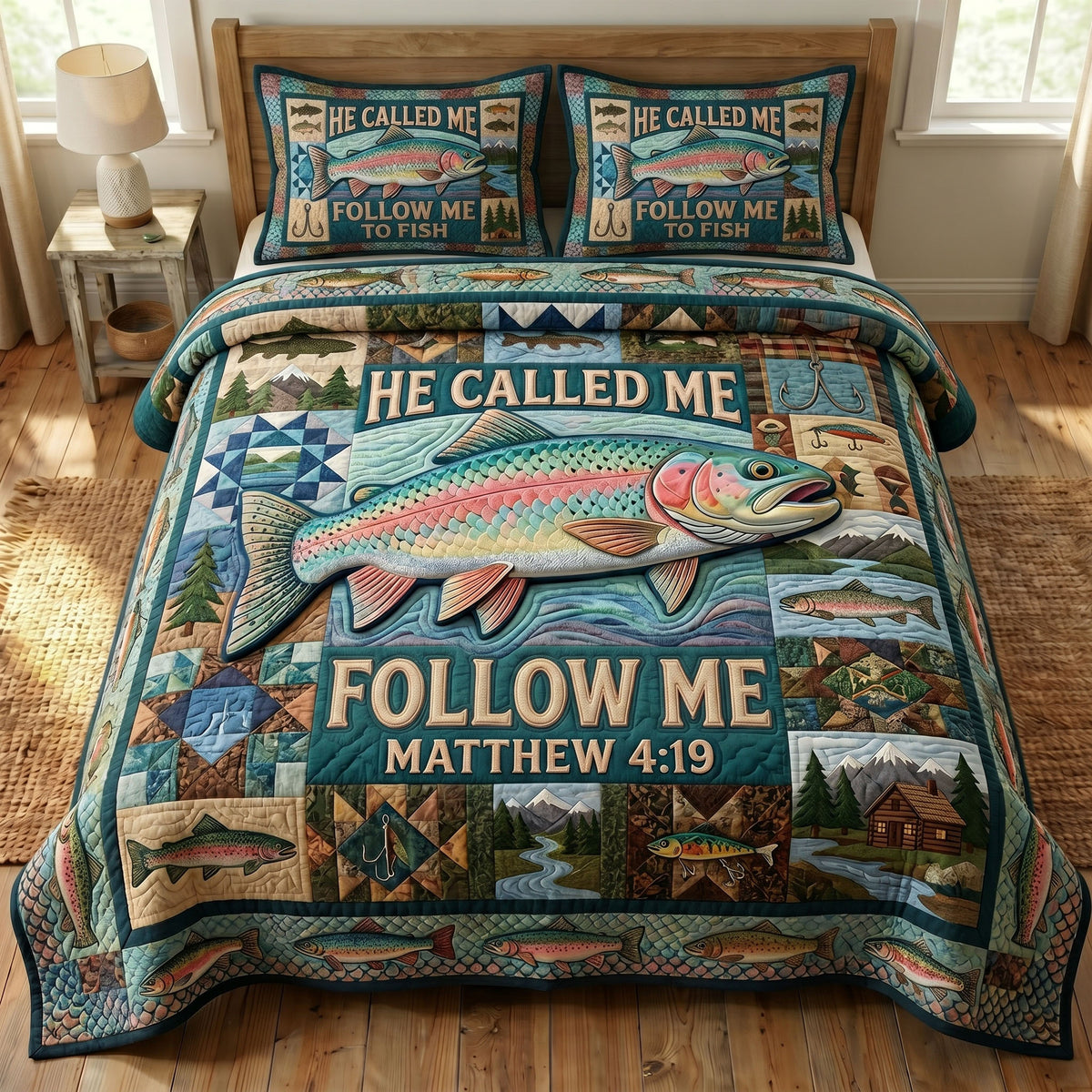 Faithful Fisher 3-Piece Quilted Bedding Set GFTONMU396