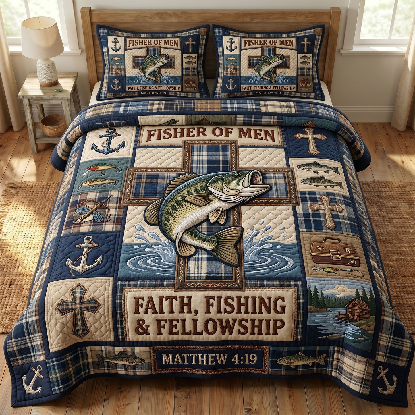 Faithful Fisher 3-Piece Quilted Bedding Set GFTONMU397