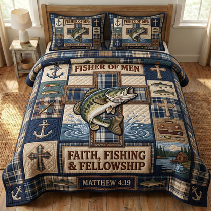 Faithful Fisher 3-Piece Quilted Bedding Set GFTONMU397