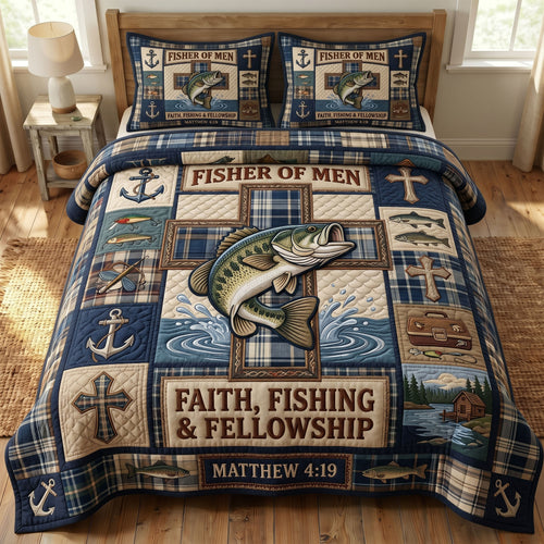 Faithful Fisher 3-Piece Quilted Bedding Set GFTONMU397